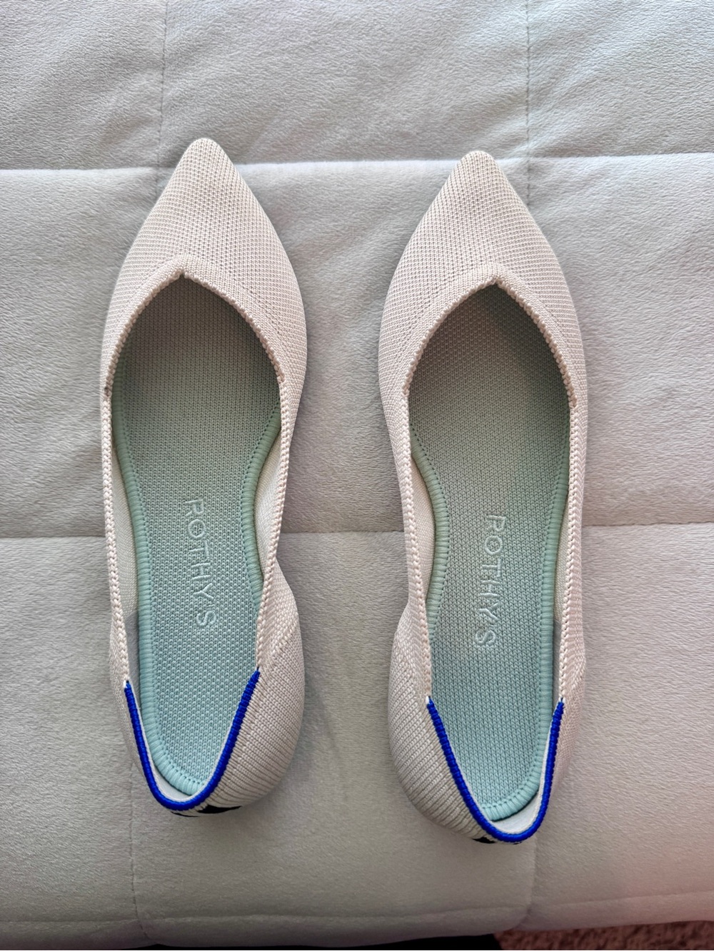 Rothy's Women's Pointed Flat in off white/light cream